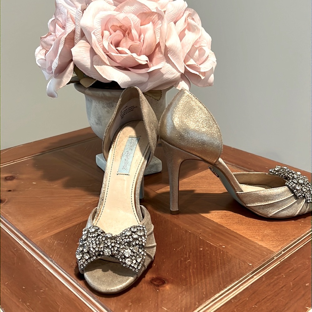 Betsey Johnson rhinestone open toe heels